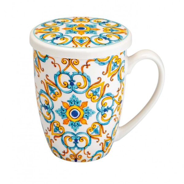 Mug e tisaniera con infusore inox Medicea cuore Brandani