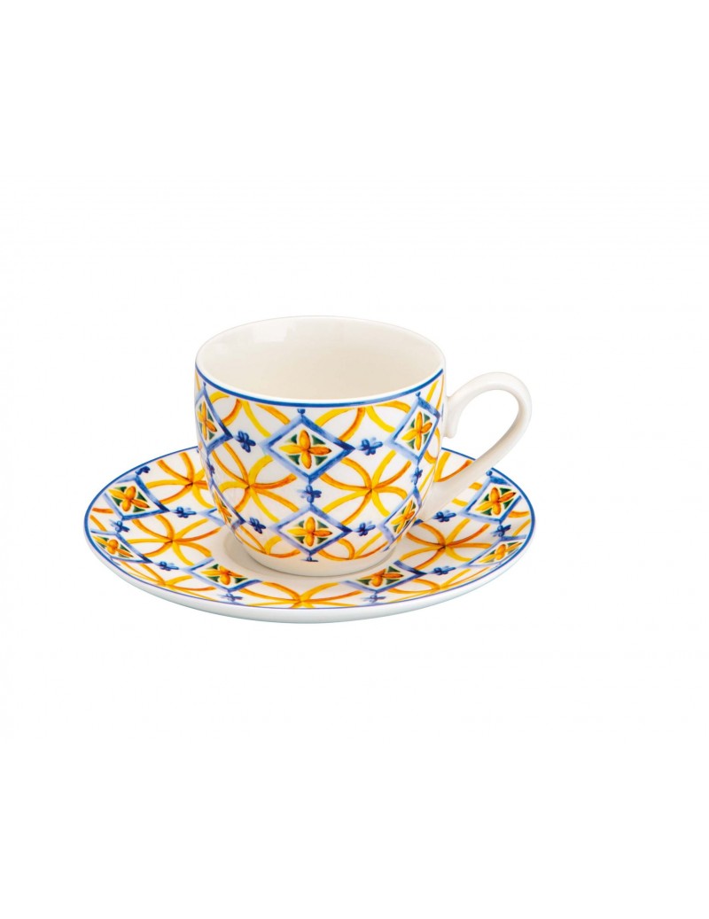 Set 6 Tazzine Caff&egrave; Napoli - Ceramica Bianca, Lavabile In Lavastoviglie, 90ml