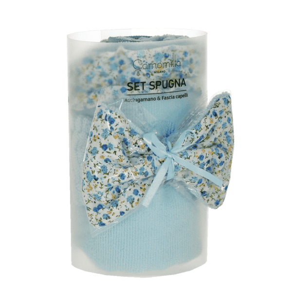 SET SPUGNA GERANIUM VERDE ACQUA CAMOMILLA