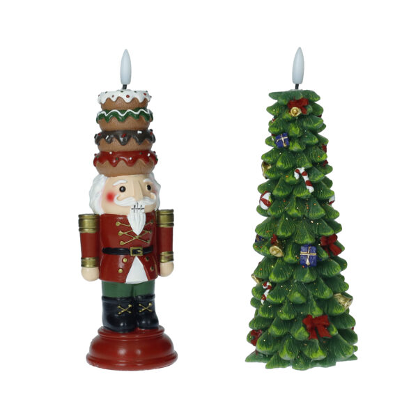 candela decorativa in cera con led albero o soldatino Brandani 81126