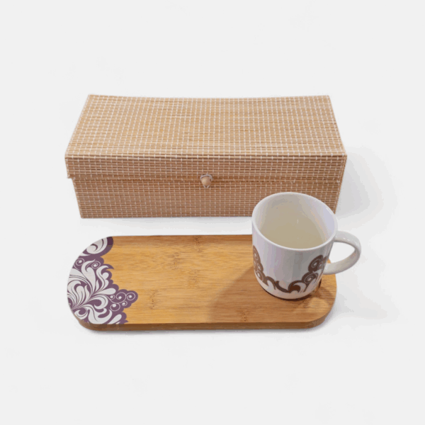 tazza colazione con tagliere o portabiscotti